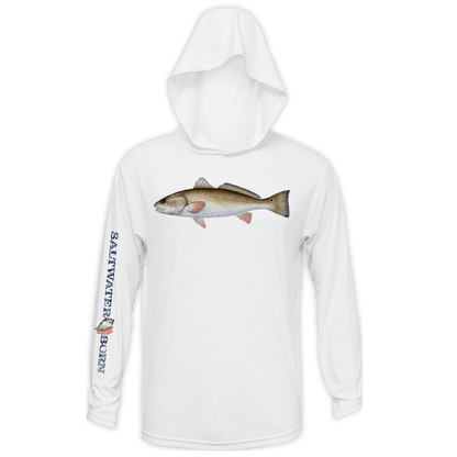 Saltwater Born Redfish Boys Long Sleeve UPF 50+ Dry - Fit Hoody - Angler's Pro Tackle & Outdoors