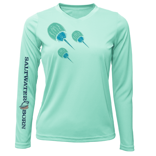 Saltwater Born Siesta Key Horseshoe Crab Women's Long Sleeve UPF 50+ Dry - Fit Shirt - Angler's Pro Tackle & Outdoors