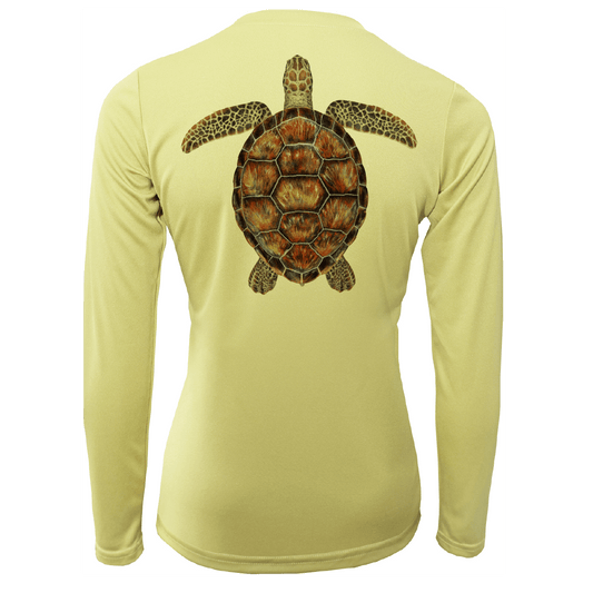 Saltwater Born Siesta Key Realistic Turtle Women's Long Sleeve UPF 50+ Dry - Fit Shirt - Angler's Pro Tackle & Outdoors