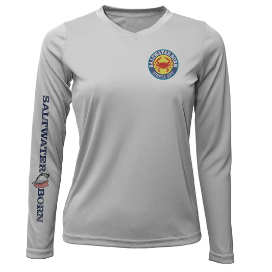 Saltwater Born Siesta Key Steamed Crab Women's Long Sleeve UPF 50+ Dry - Fit Shirt - Angler's Pro Tackle & Outdoors