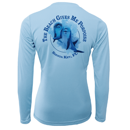 Saltwater Born Siesta Key "The Beach Gives me Porpoise" Women's Long Sleeve UPF 50+ Dry - Fit Shirt - Angler's Pro Tackle & Outdoors