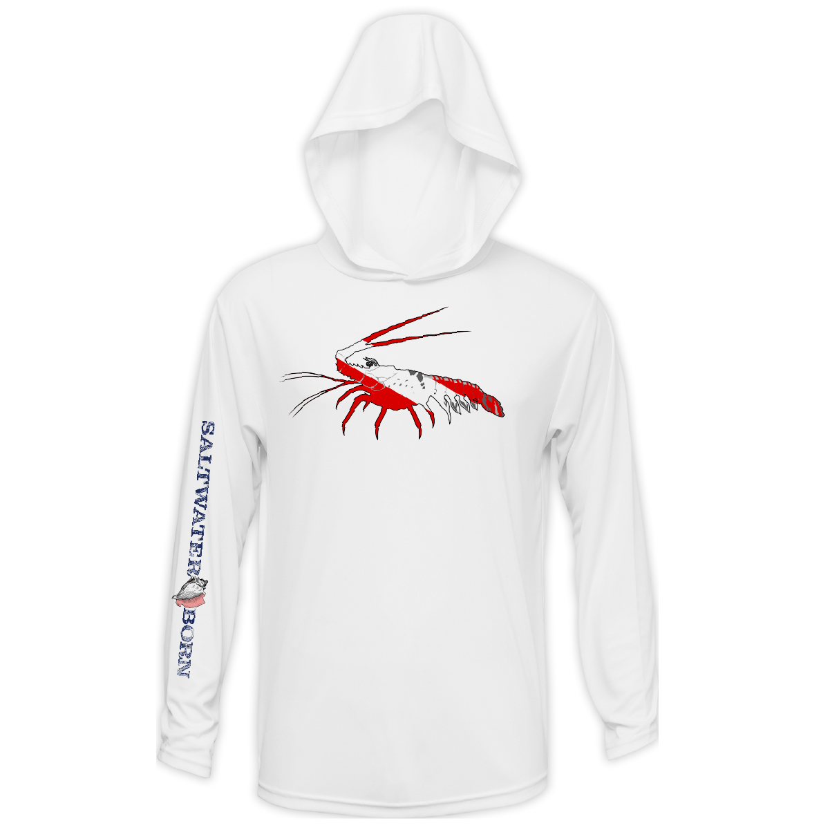 Saltwater Born Spiny Lobster Long Sleeve UPF 50+ Dry - Fit Hoodie - Angler's Pro Tackle & Outdoors