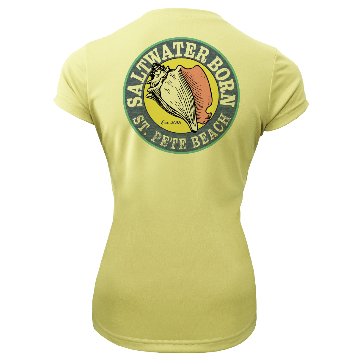 Saltwater Born St. Pete Beach, FL "Life is Better At The Beach" Turtle Women's Short Sleeve UPF 50+ Dry - Fit Shirt - Angler's Pro Tackle & Outdoors