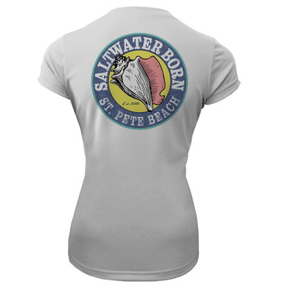 Saltwater Born St. Pete Beach, FL "Life is Better At The Beach" Turtle Women's Short Sleeve UPF 50+ Dry - Fit Shirt - Angler's Pro Tackle & Outdoors