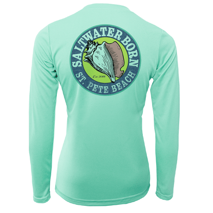 Saltwater Born St. Pete Beach, FL "Saltwater Hair Don't Care" Long Sleeve UPF 50+ Dry - Fit Shirt - Angler's Pro Tackle & Outdoors