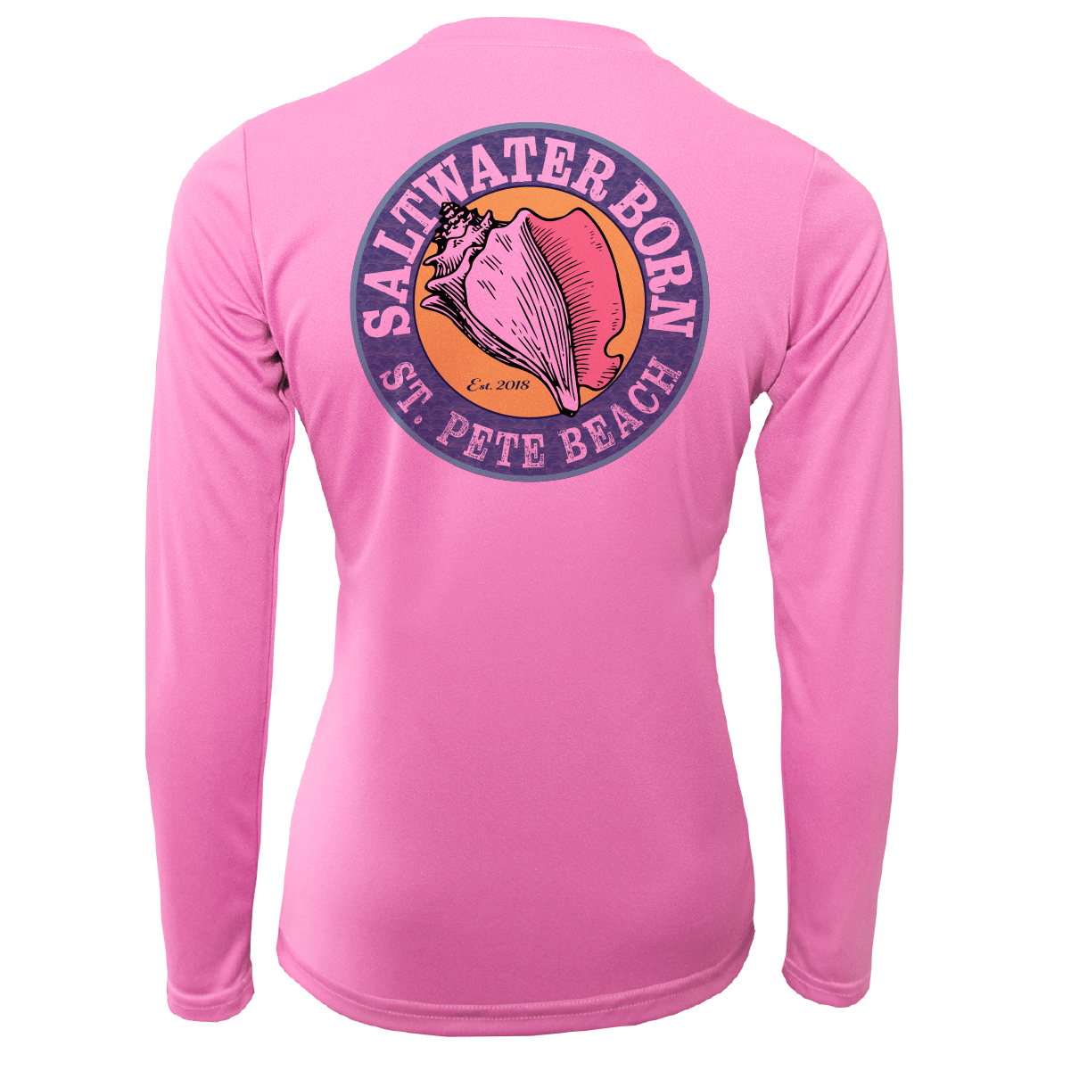 Saltwater Born St. Pete Beach, FL "Saltwater Hair Don't Care" Long Sleeve UPF 50+ Dry - Fit Shirt - Angler's Pro Tackle & Outdoors