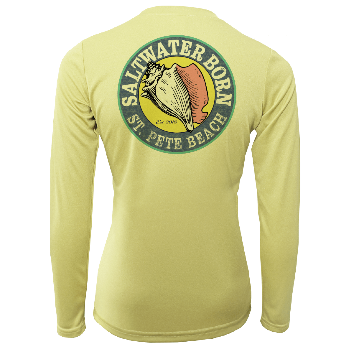 Saltwater Born St. Pete Beach, FL "Saltwater Hair Don't Care" Long Sleeve UPF 50+ Dry - Fit Shirt - Angler's Pro Tackle & Outdoors