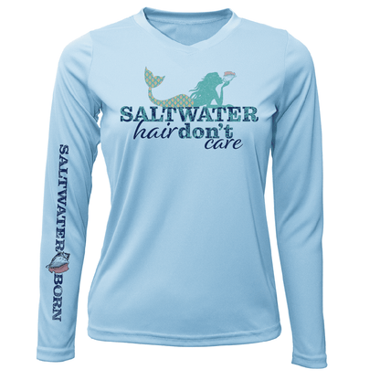 Saltwater Born St. Pete Beach, FL "Saltwater Hair Don't Care" Long Sleeve UPF 50+ Dry - Fit Shirt - Angler's Pro Tackle & Outdoors