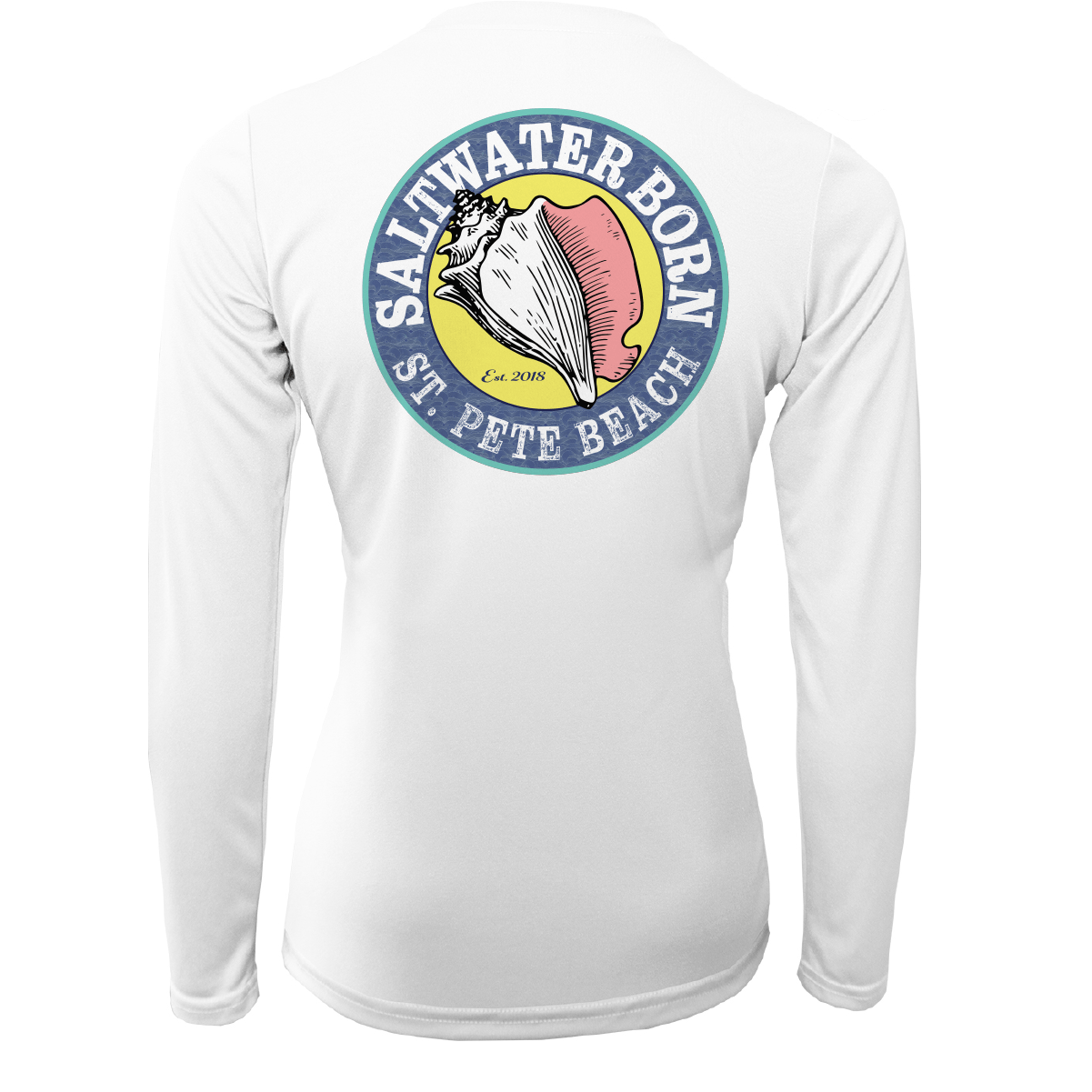 Saltwater Born St. Pete Beach, FL "Saltwater Hair Don't Care" Long Sleeve UPF 50+ Dry - Fit Shirt - Angler's Pro Tackle & Outdoors