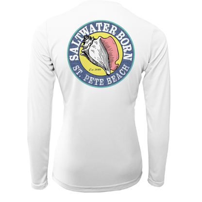 Saltwater Born St. Pete Beach, FL "Saltwater Hair Don't Care" Long Sleeve UPF 50+ Dry - Fit Shirt - Angler's Pro Tackle & Outdoors