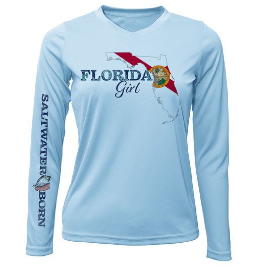 Saltwater Born St. Petersburg, Florida Girl Women's Long Sleeve UPF 50+ Dry - Fit Shirt - Angler's Pro Tackle & Outdoors