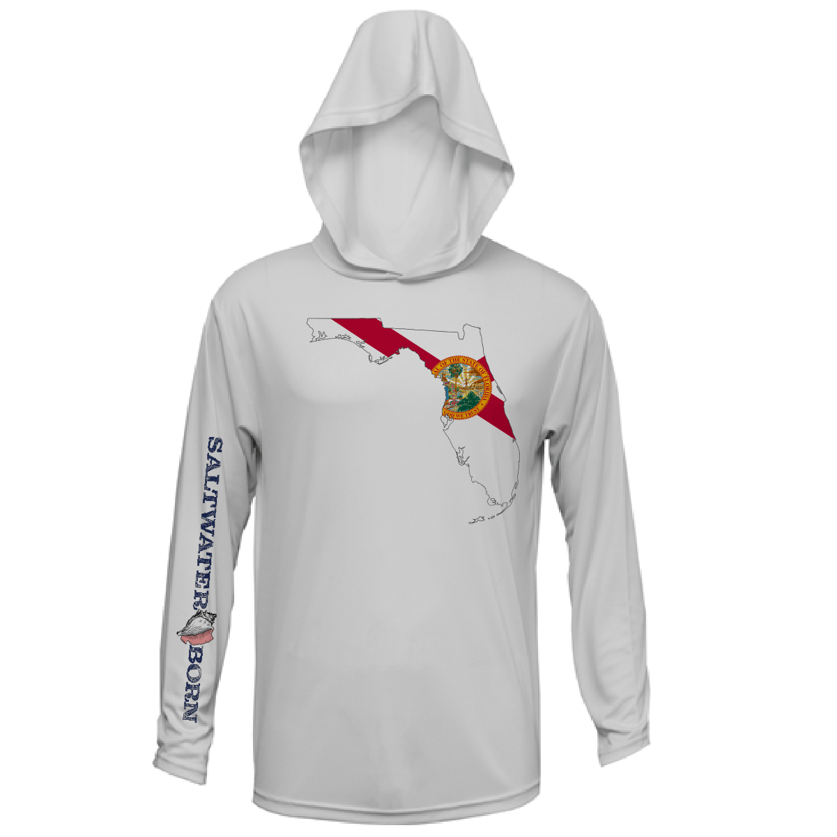 Saltwater Born State of Florida Long Sleeve UPF 50+ Dry - Fit Hoodie - Angler's Pro Tackle & Outdoors