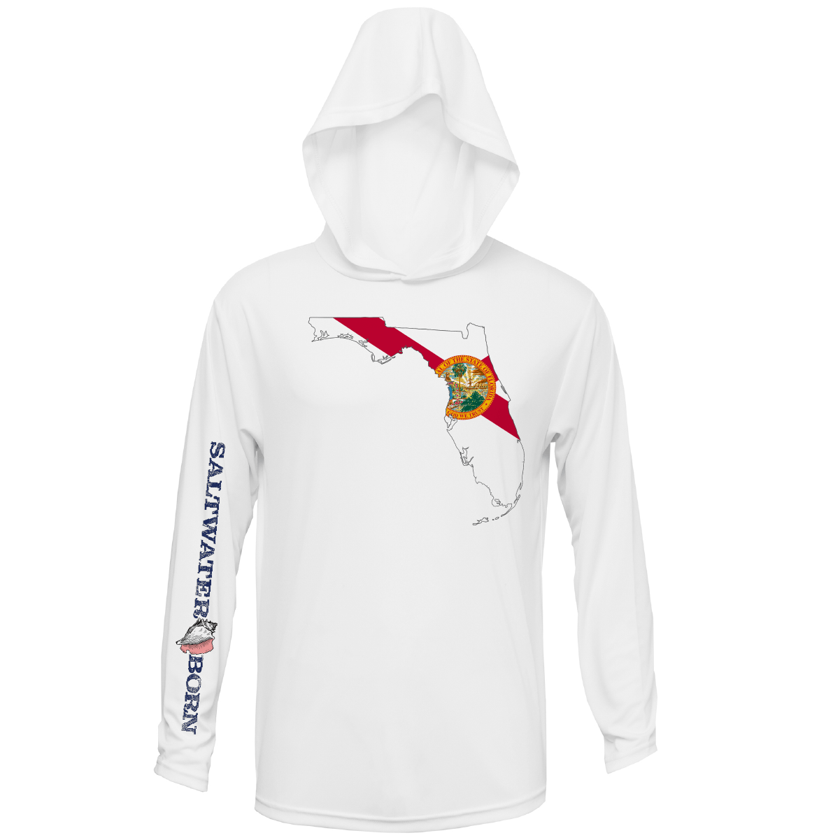 Saltwater Born State of Florida Long Sleeve UPF 50+ Dry - Fit Hoodie - Angler's Pro Tackle & Outdoors