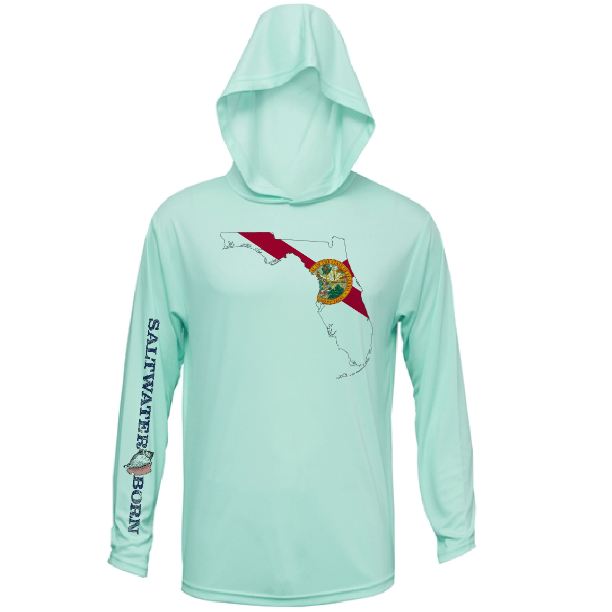 Saltwater Born State of Florida Long Sleeve UPF 50+ Dry - Fit Hoodie - Angler's Pro Tackle & Outdoors