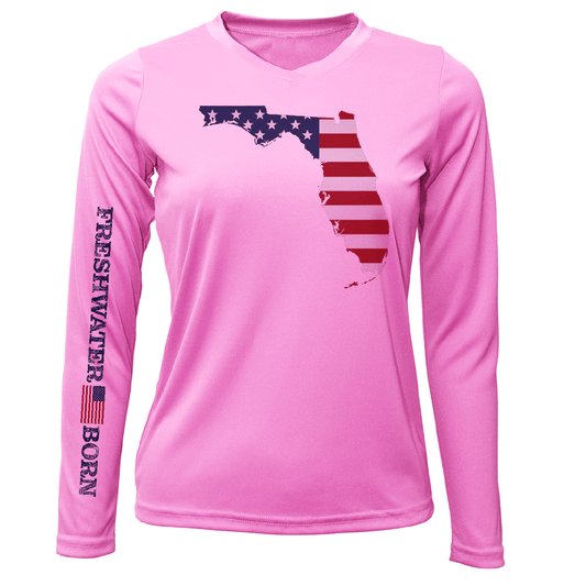 Saltwater Born State of Florida USA Freshwater Born Women's Long Sleeve UPF 50+ Dry - Fit Shirt - Angler's Pro Tackle & Outdoors