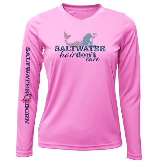 Saltwater Born Stuart "Saltwater Hair...Don't Care" Long Sleeve UPF 50+ Dry - Fit Shirt - Angler's Pro Tackle & Outdoors