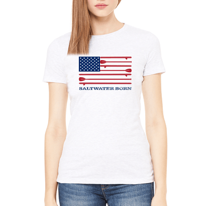 Saltwater Born SUP American Flag Tee - Angler's Pro Tackle & Outdoors