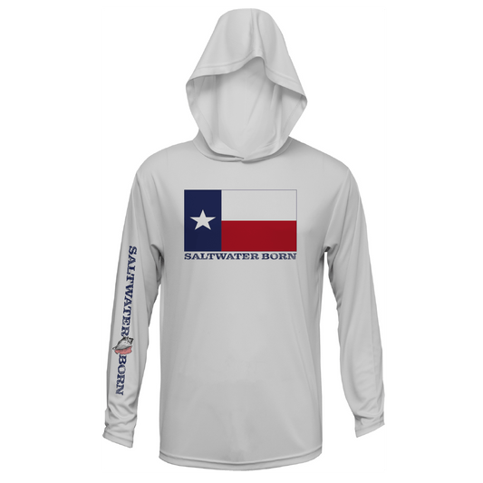 Saltwater Born Texas Flag Long Sleeve UPF 50+ Dry - Fit Hoodie - Angler's Pro Tackle & Outdoors