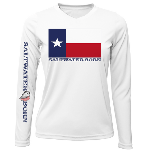 Saltwater Born Texas Flag Long Sleeve UPF 50+ Dry - Fit Shirt - Angler's Pro Tackle & Outdoors