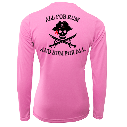 Saltwater Born Texas Freshwater Born "All For Rum and Rum For All" Women's Long Sleeve UPF 50+ Dry - Fit Shirt - Angler's Pro Tackle & Outdoors