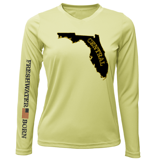 Saltwater Born UCF Black and Gold Freshwater Born Women's LS UPF 50+ Dry - Fit Shirt - Angler's Pro Tackle & Outdoors