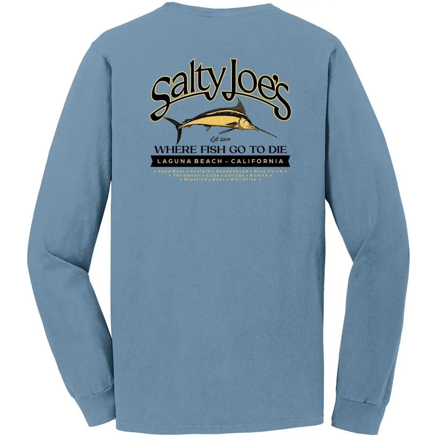 Salty Joe's Fish Count Beach Wash® Garment Dyed Long Sleeve Tee - Angler's Pro Tackle & Outdoors