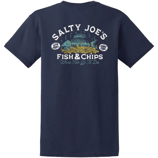 Salty Joe's Fish N' Chips Heavyweight Cotton Tee - Angler's Pro Tackle & Outdoors