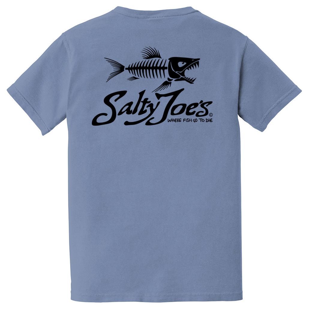 Salty Joe's Skeleton Fish Garment - Dyed Pocket Tee - Angler's Pro Tackle & Outdoors