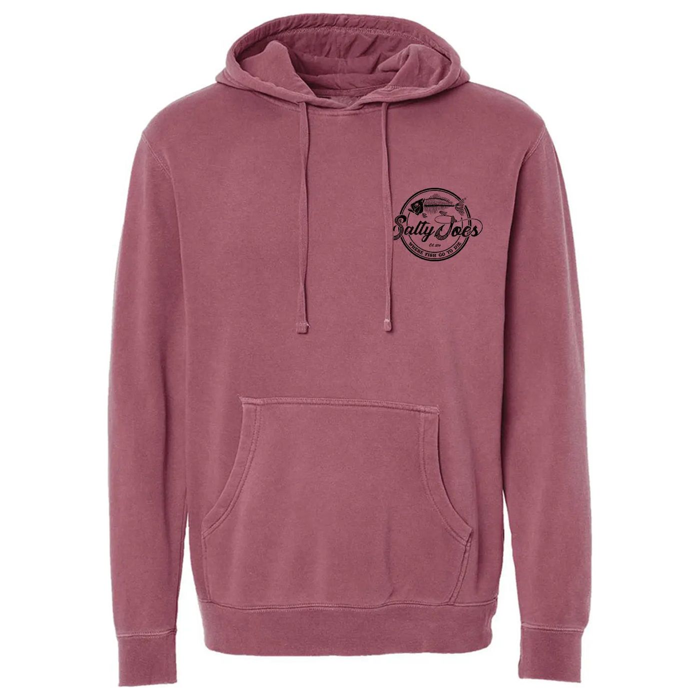 Salty Joe's Skeleton Hook Pigment - Dyed Fishing Hoodie - Angler's Pro Tackle & Outdoors