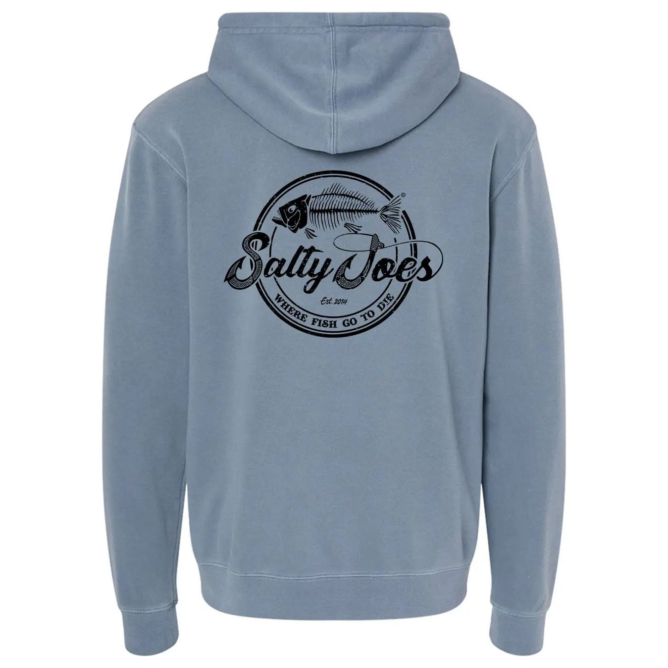 Salty Joe's Skeleton Hook Pigment - Dyed Fishing Hoodie - Angler's Pro Tackle & Outdoors
