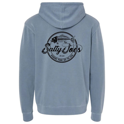 Salty Joe's Skeleton Hook Pigment - Dyed Fishing Hoodie - Angler's Pro Tackle & Outdoors