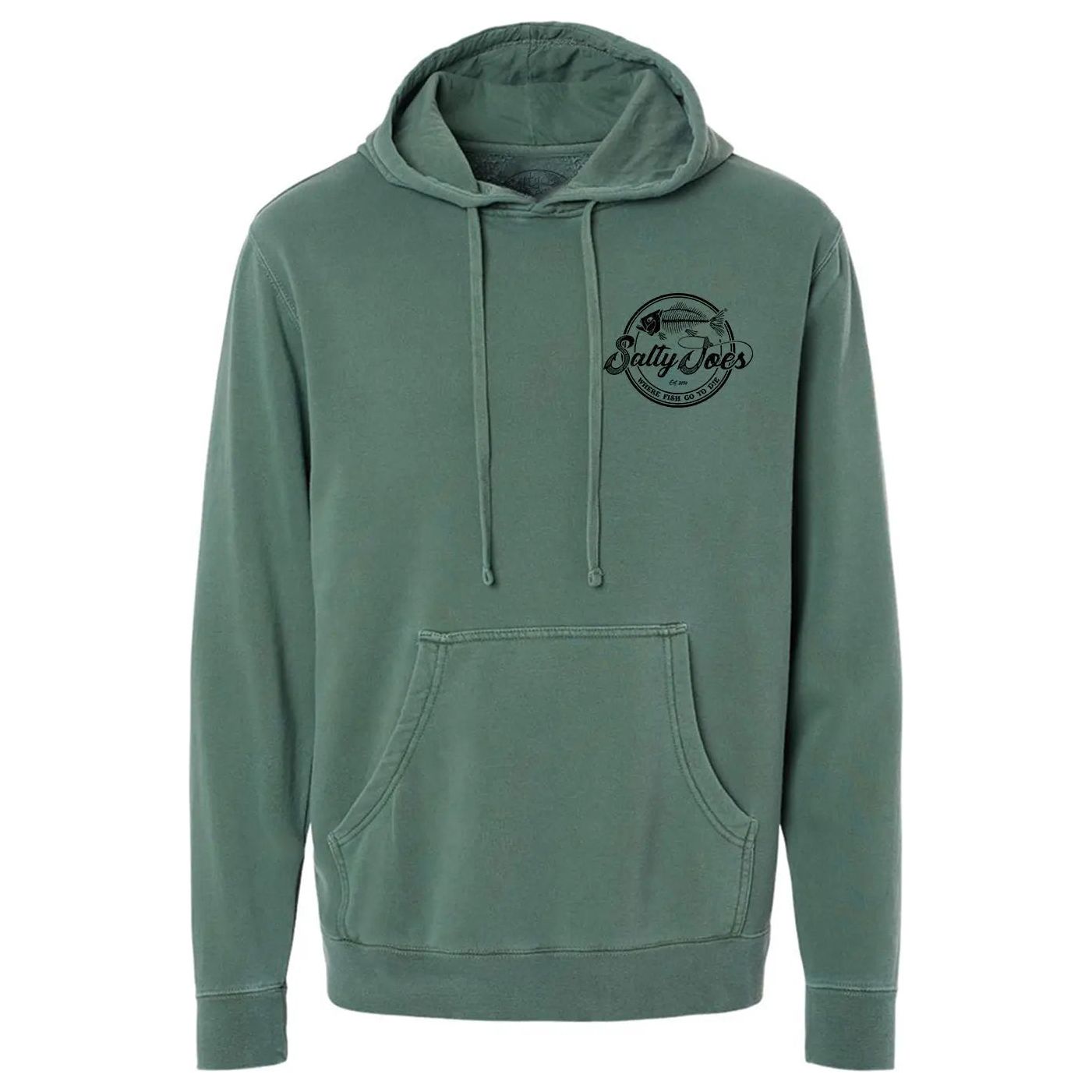 Salty Joe's Skeleton Hook Pigment - Dyed Fishing Hoodie - Angler's Pro Tackle & Outdoors