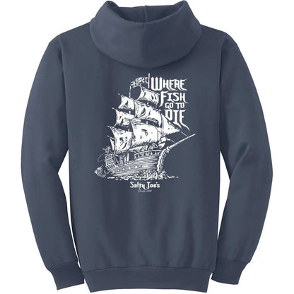 Salty Joe's Skeleton Ship Fishing Hoodie - Angler's Pro Tackle & Outdoors
