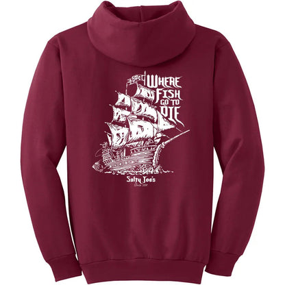 Salty Joe's Skeleton Ship Fishing Hoodie - Angler's Pro Tackle & Outdoors
