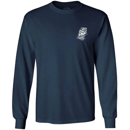 Salty Joe's Skeleton Ship Long Sleeve Fishing T Shirt - Angler's Pro Tackle & Outdoors