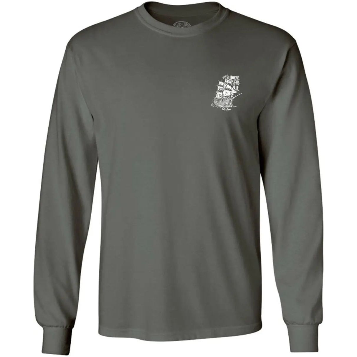 Salty Joe's Skeleton Ship Long Sleeve Fishing T Shirt - Angler's Pro Tackle & Outdoors