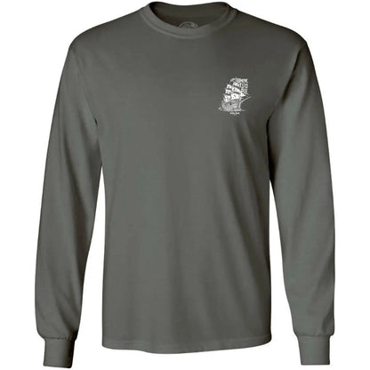 Salty Joe's Skeleton Ship Long Sleeve Fishing T Shirt - Angler's Pro Tackle & Outdoors