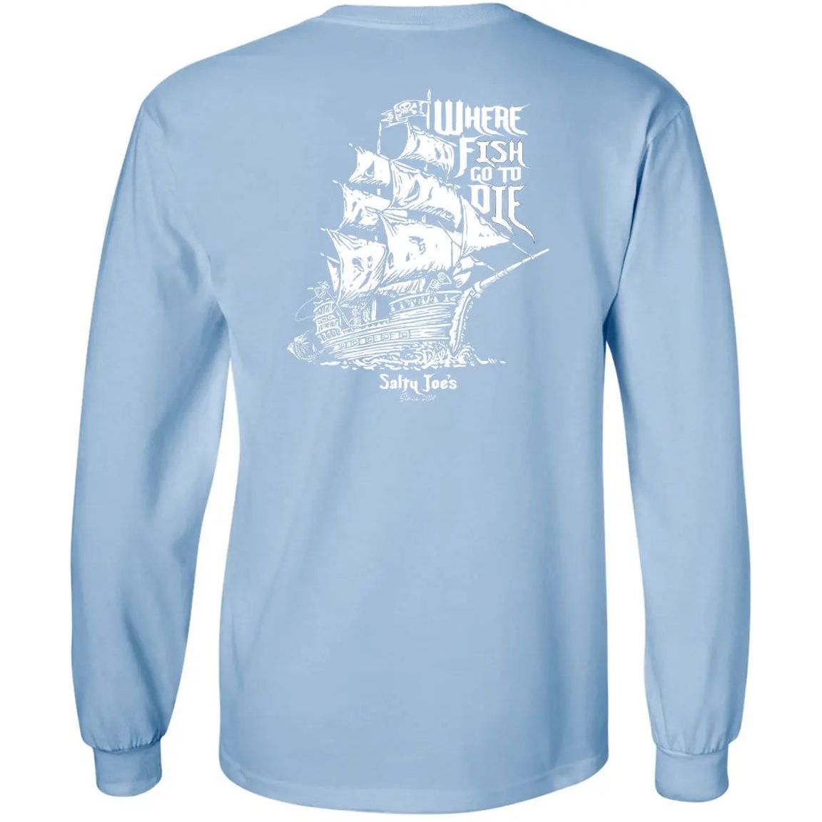 Salty Joe's Skeleton Ship Long Sleeve Fishing T Shirt - Angler's Pro Tackle & Outdoors
