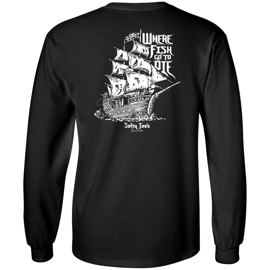 Salty Joe's Skeleton Ship Long Sleeve Fishing T Shirt - Angler's Pro Tackle & Outdoors