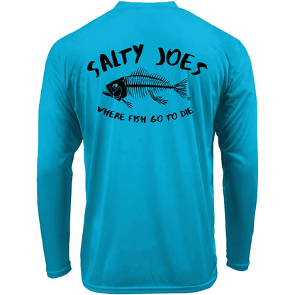 Salty Joe's "Where Fish Go To Die" Long Sleeve Sun Shirt - Angler's Pro Tackle & Outdoors