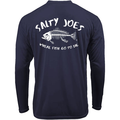 Salty Joe's "Where Fish Go To Die" Long Sleeve Sun Shirt - Angler's Pro Tackle & Outdoors