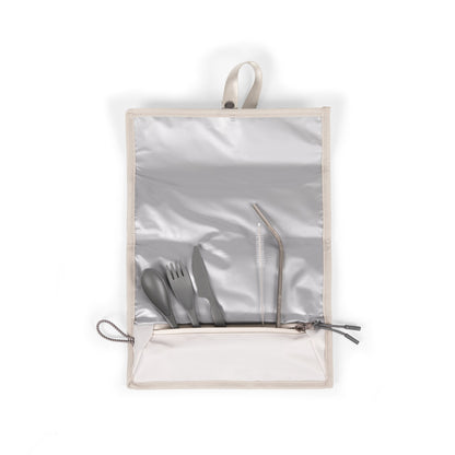 Picnic Time Tarana Recycled Lunch Bag Cooler with Utensils