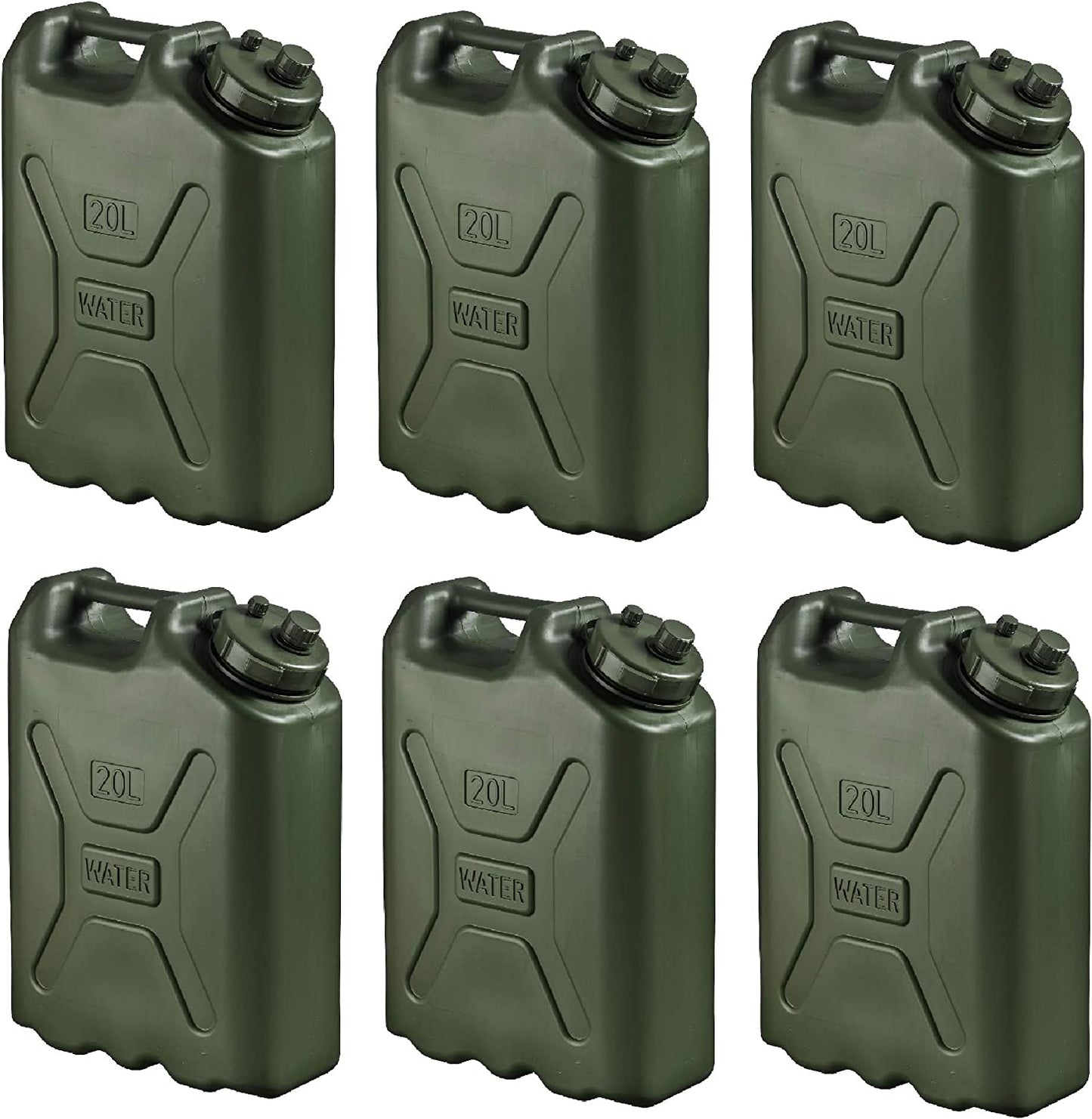 Scepter BPA Durable 5 Gallon 20 Liter Portable Water Storage Container, Green (6 Pack) - Angler's Pro Tackle & Outdoors