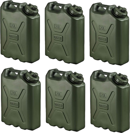 Scepter BPA Durable 5 Gallon 20 Liter Portable Water Storage Container, Green (6 Pack) - Angler's Pro Tackle & Outdoors