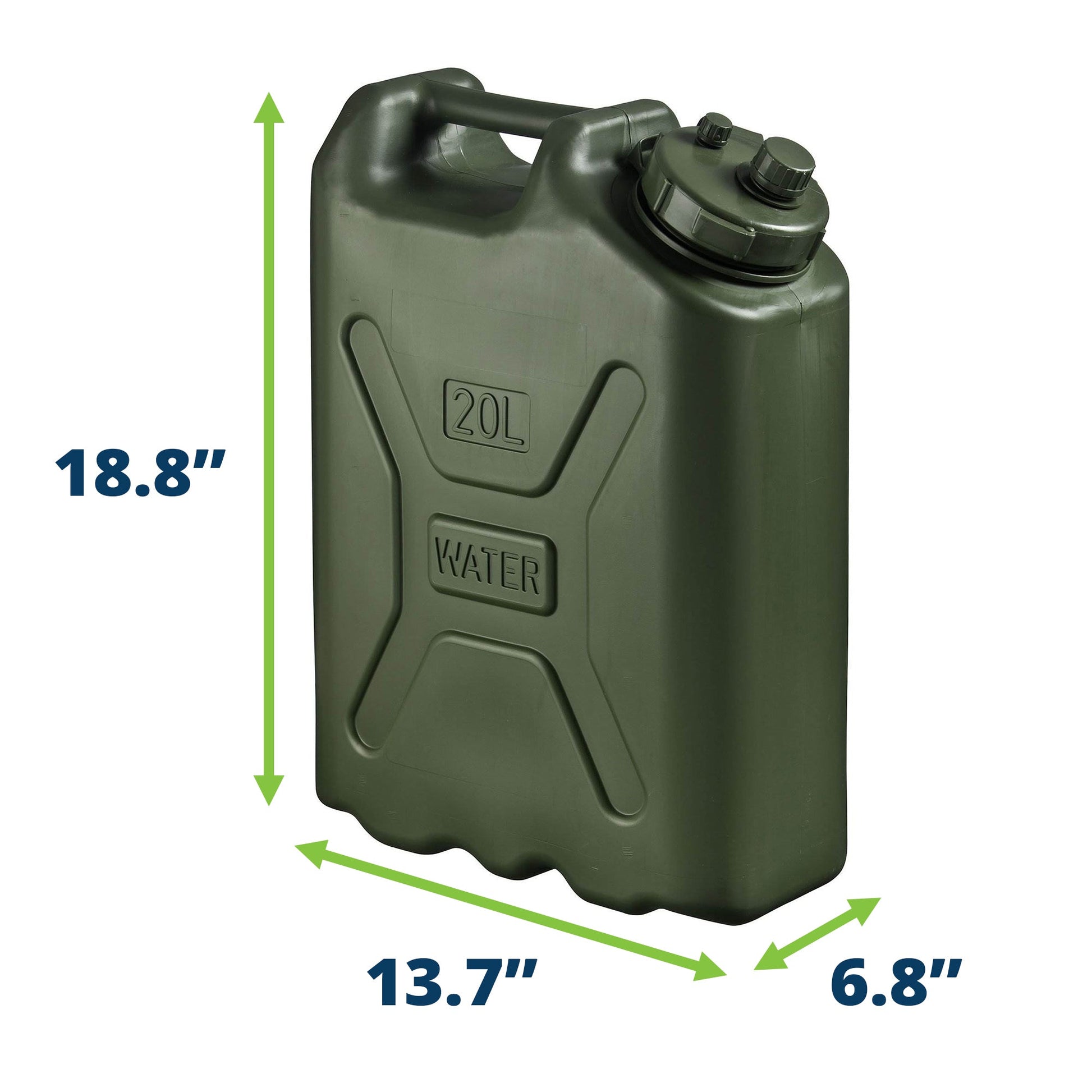 Scepter BPA Durable 5 Gallon Portable Water Storage Container, Green (2 Pack) - Angler's Pro Tackle & Outdoors