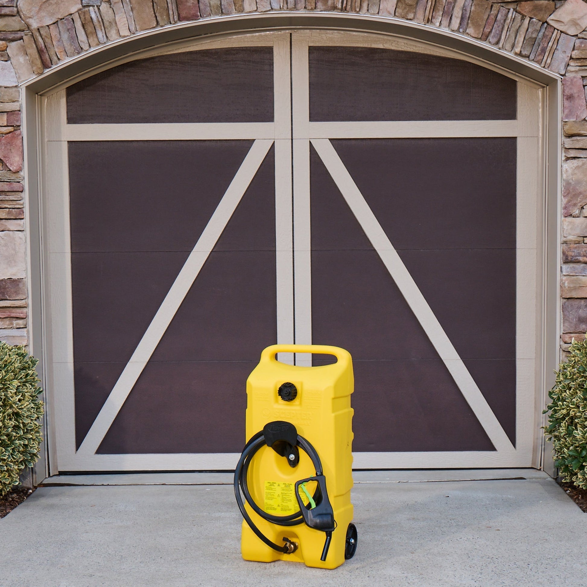 Scepter Flo N' Go Duramax 14 Gal Diesel Fuel Tank Container Caddy & Pump, Yellow - Angler's Pro Tackle & Outdoors