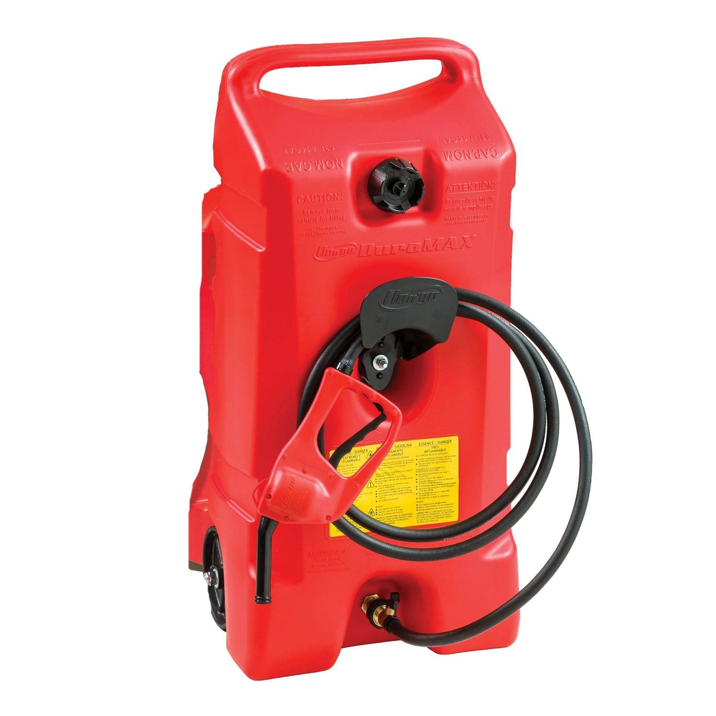 Scepter Flo N' Go Duramax 14 Gal Gas Fuel Tank Container Caddy Can & Pump, Red - Angler's Pro Tackle & Outdoors