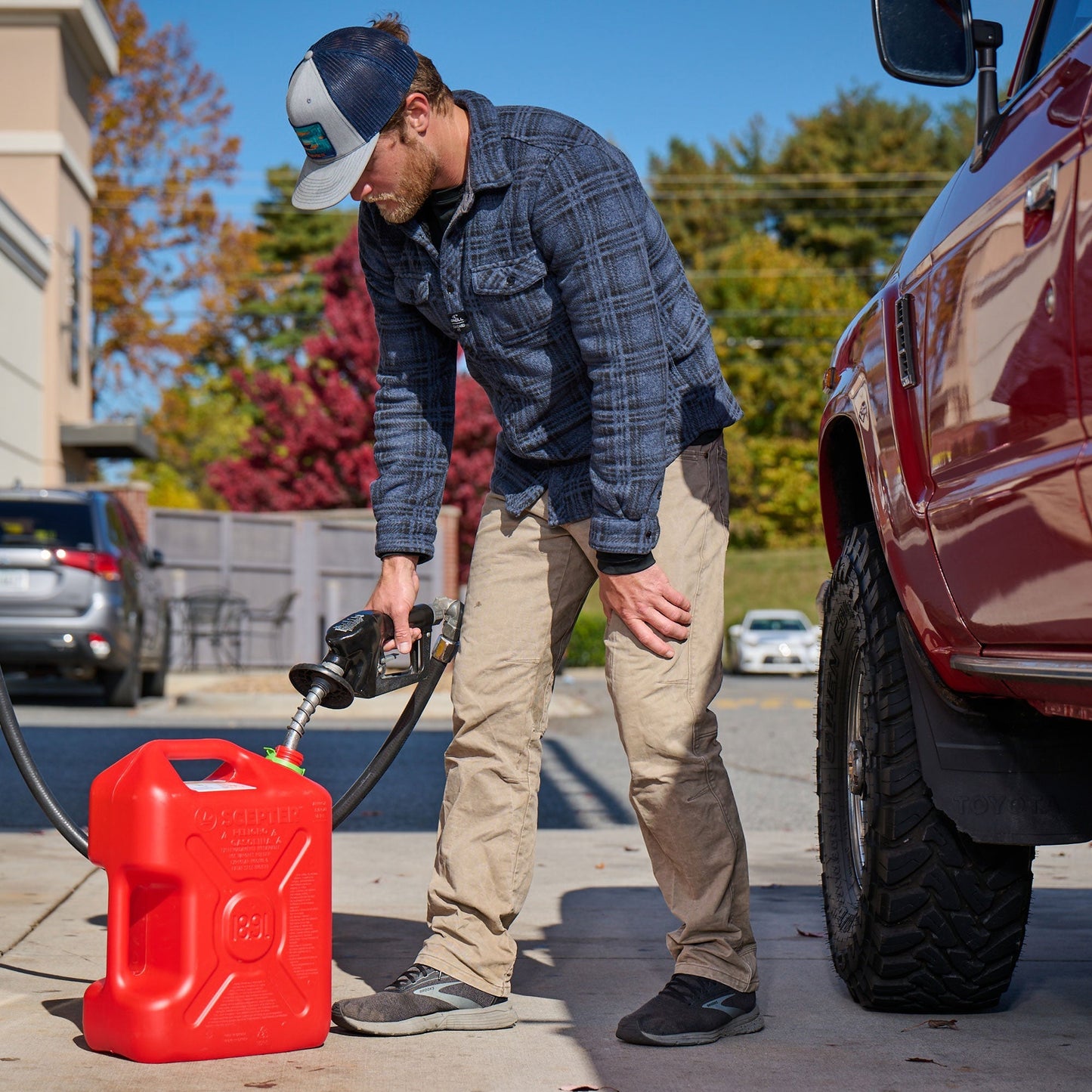 Scepter SmartControl Dual Handle Diesel Gas Container Jug, 5 Gal, 2 Pack, Red - Angler's Pro Tackle & Outdoors