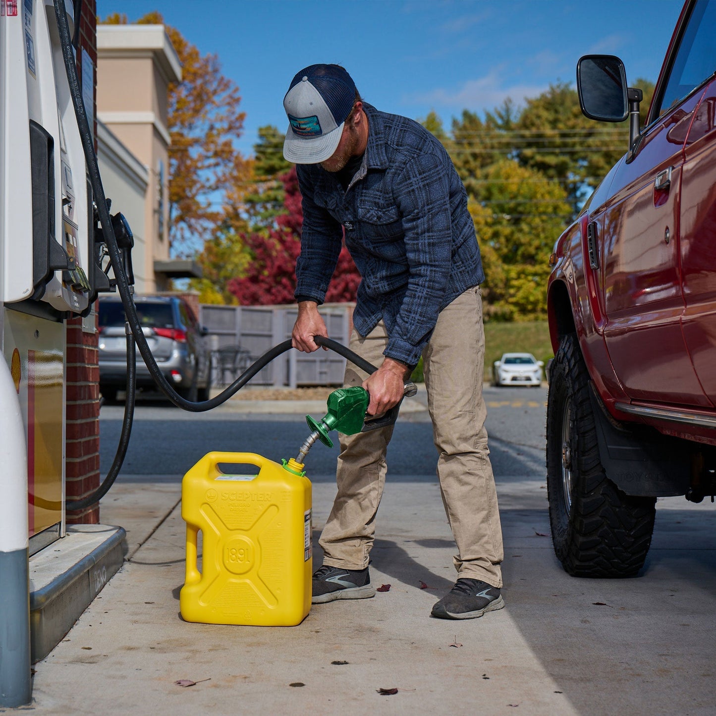 Scepter SmartControl Dual Handle Diesel Gas Container Jug, 5 Gal/18.9L, Yellow - Angler's Pro Tackle & Outdoors