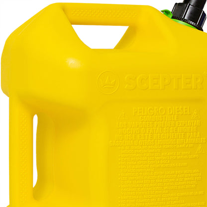 Scepter SmartControl Rear Handle Diesel Gas Jug, 5 Gal/18.9L, 2 Pack, Yellow - Angler's Pro Tackle & Outdoors